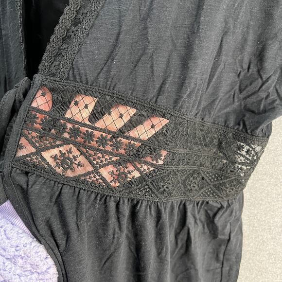 Belle Beach by Kim Gravel Petite Slub Knit Cover Up Black Petite M - Picture 12 of 15